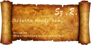 Szlotta Rozália névjegykártya